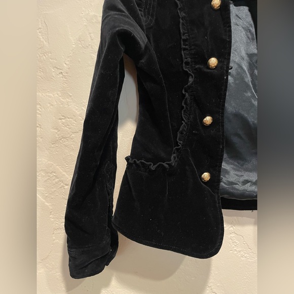 THE CHILDREN’S PLACE Black Velvet Jacket with Gold Buttons XL Kids 14 - Picture 6 of 8